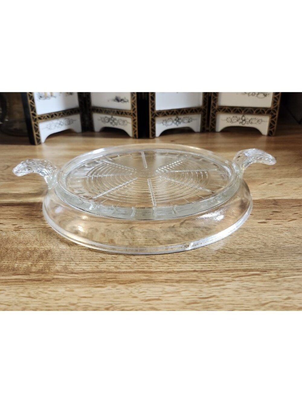 VTG Fire King Underplate Trivet Hot Plate w/ Handles Clear Glass